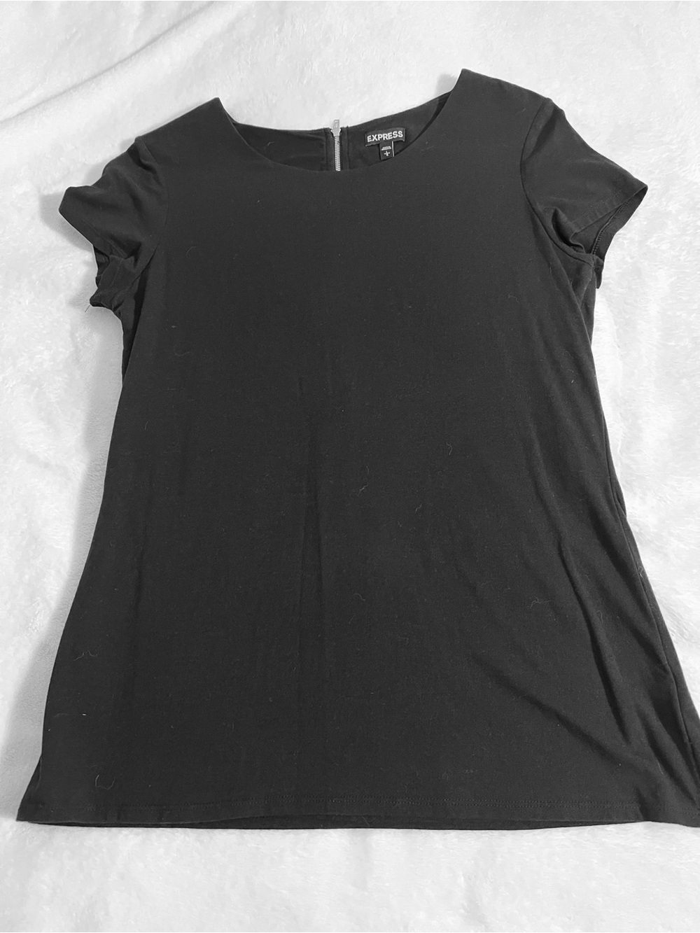 Express Black Short Sleeve Crewneck Top Size L
